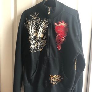Ed Hardy zip up hoodie sweatshirt